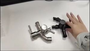 SUS304 Two Way Faucet Valve Bathroom Kitchen Wall Mounted Faucet 1 in 2 out Head Water Faucet