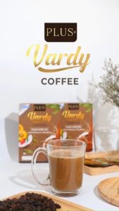Vardy Coffee Plus+  กาแฟวาร์ดี้ สูตรพลัส  กาแฟเพื่อสุขภาพ น้ำตาล 0% ไม่มีไขมันทรานส์ ไม่มีคอเลสเตอรอล  : 2 กล่อง