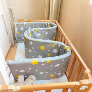 A Baby Bed Protector Suitable for Newborns A Baby Bed Protector Made of Cotton with Printed Design Baby Mattress with Zipper for