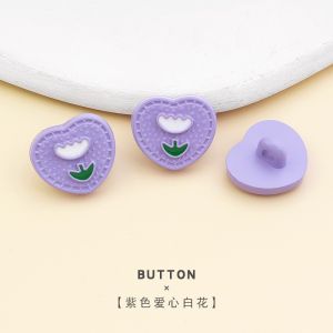 Kids Button Sweater Cartoon Fruit Button Baby Cardigan Outerwear Top Versatile Multi-Color Flower Decorative Buttons