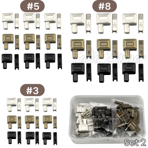 Bộ Khóa Kéo 54 Món Với Đầu Kéo Kim Loại Có Thể Mở # 3 # 5 # 8 Dây Kéo Thay Thế Nhiều Kích Cỡ Cho Túi Đựng Quần Áo Đồ Thủ Công DIY Thân Thiện Với Môi Trường