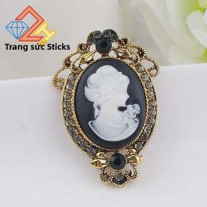 Trâm Cài Cổ Điển Quyến Rũ Dành Cho Nữ Kiểu Dáng Đầu Nữ Hoàng Chất Liệu Hợp Kim Kẽm Trang Sức Cổ Điển Phong Cách Châu Âu Và Mỹ Phụ Kiện Làm Đẹp