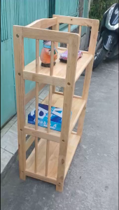 Kệ sách 3 tầng  sâu 28cm  ngang 50cm cao 90cm  màu tự nhiên gỗ cao su đã thông qua xử lý chống mối mọt tẩm sấy bền chịu nướcchất lương hơn gỗ thông và MDF