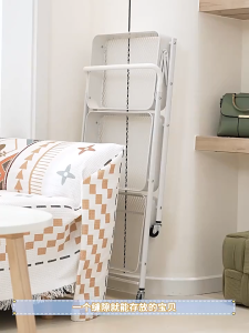 3 Tiers Metal Trolley Storage Rack | Foldable Kitchen Trolley Rack | With Roller | Multi-functional Kitchen Bathroom Rack