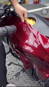 30CM Premium PET High Glossy Liquid Metallic Dragon Blood Red Vinyl Wrap Film Car Motorcycle Air Release Car Change Color Film