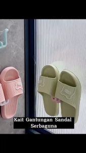 Kait Gantungan Sandal Tempel Dinding Wall Mounted Slippers Hanger Hook Rak Sepatu Sendal Kamar Mandi Holder Cantelan Dua Slot Tempat Penyimpanan Serbaguna - HOMIA