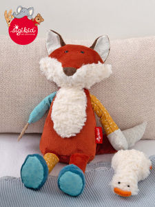 German Sigikid Baby Fox Stuffed Toy Vibration Grip Puzzle Colorful Soothing Rattle Doll