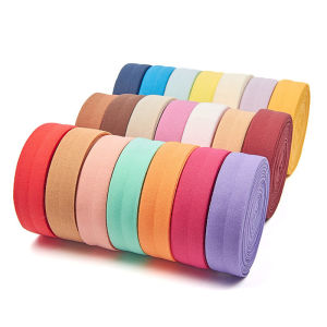 10Yard 2cm Fold Over Elastic Stretch Braided Elastic Bands Weave Polyester Spandex Ribbon For Sewing Lace Trim Garment Accessory