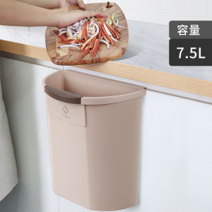 Large Size Indoor Kitchen Plastic Hanging Trash Can Convenient Family Use Storage Bucket round Shape Home Cleaning Tools