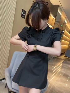 Váy Dài Đến Mắt Cá Chân Chữ a Cạp Cao Phong Cách Mới Mùa Hè 2024 Cho Nữ Váy Dài Đến Đầu Gối Ngắn Tay Ngắn Váy Chữ a