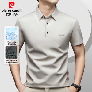 Pierre Cardin | Áo Polo Cổ Trụ Ngắn Tay Voan Mát Mùa Hè Phong Cách Doanh Nhân