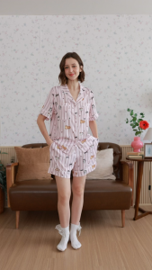 ชุดนอน Muslin Pajamas Collection Muslin Pet รุ่น Purrfect Dream (N3262 T3262) | ชุดนอนผู้หญิง
