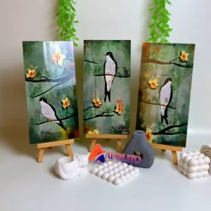 Hiasan Dinding Burung Kayu: Dekorasi Kamar Abstrak & Poster Ruangan