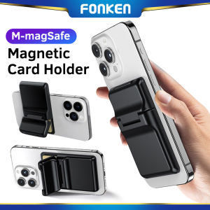 FONKEN Magnetic Wallet 3 Cards Holder with Adjustable Stand Secure Phone Wallet for iPhone 15/14/13/12 Series