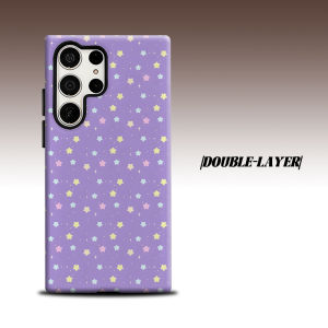 BILIBILI | pastel star lavender For Samsung Galaxy S26 S25 S24 A56 A36 Dual Layer Luxury Fashion Full Lens Protective Case