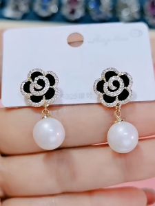 Bông tai hoa hồng đen thời trang S925 - bông tai mạ vàng hoa tai nữ bông tai bong tai dài đính đá bông tai giả bong tai nữ đơn giản RP817 bông tai nữ học sinh BSTKL - [NaLa Shop]