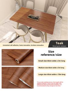 Waterproof Self Adhesive Wood Grain Desktop Stickers Wear Resistant Table Decorations Oil Proof Renovation Old Furniture Wall Papers