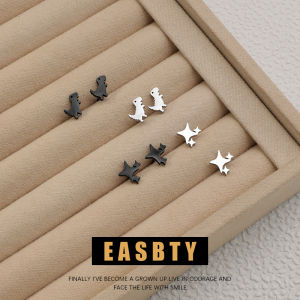 ต่างหูสตั๊ดรูปดาวแบบหนีบทำจากเหล็กไททาเนียมสำหรับผู้ชายและผู้หญิง เครื่องประดับแฟชั่นแบบลำลอง ใหม่ล่าสุด 2024