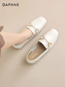 Daphne Womens Slip-On Commuter Shoes 2025 Spring New Versatile Loafers French Vintage Small Leather Shoes Fashionable Flats