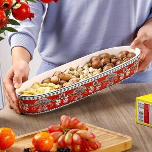 OMK Brasilia series Ceramic 17 inch Oval Salad Plate Ceramic Snacks dessert plate Bread Plate