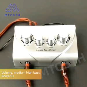 Karaoke Sound Mixer With Dual Mic Interface Audio System Machine Portable Mini Digital