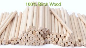 50pcs 20cmx5mm Round Wooden Sticks Wood Dowels for DIY Handmade Wood Crafts Lollies and Model Making