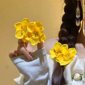 Tooyoo Twin Flower Hair Clip Sweet Cute Edge Clip Atmospheric Sense Bangs Clip Photography Headdress