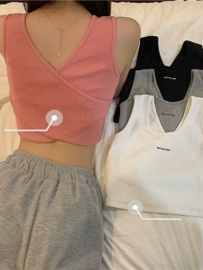 Sweet Style Short Sleeveless Vest Womens Inner Wear Backless Bridesmaids Suit Top Inner Match Spring Summer Fashion Trend