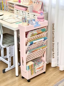 WEIAI | Multi-Level Mobile Bookshelf with Wheels