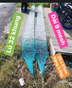 Lú dây 32 khung dài 9m kích cỡ khung 25 x 37cm mặt lưới 15p hay 07cm vuông Bắt Tôm Fishing Bắt Cá
