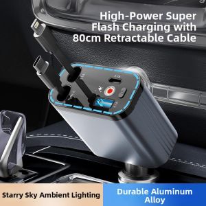 ROMADA | Sạc Điện Thoại Ô Tô Siêu Nhanh 120W với Dây Co