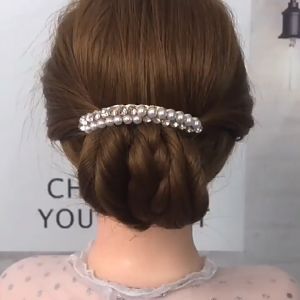 SIGVARD - Sirkam Rambut Wanita Dewasa Sanggul Tusuk Konde Modern Mahkota Mutiara Cantik Korea MHT07