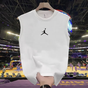 Summer Loose Fit American Style Mens Tank Top Cotton 100% Breathable Moisture Absorbent Sweat Vest Crewneck Teenager Casual Leisure