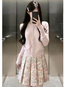 LIRUSHAN | Autumn Pink Floral Knit Dress Set