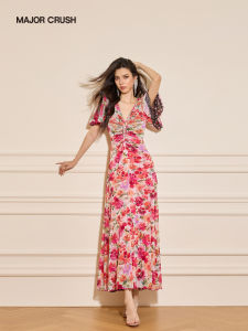 French Style Summer Reversible Print Dress