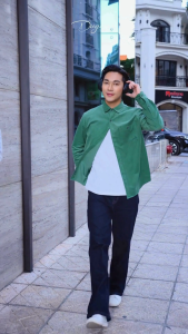 Áo sơ mi nhung tăm nam DUGARCO thiết kế 1 túi ngực trẻ trung chất liệu cao cấp 253SM22185