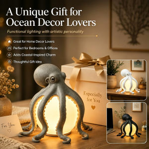 Octopus Desk Lamp Creative Sculpture Ocean Animal Desktop Artwork for Home Office Desk Decor Embellishment Thoughtful Gift