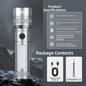 SMILING SHARK | High-brightness Waterproof Rechargeable Long-life Torch
