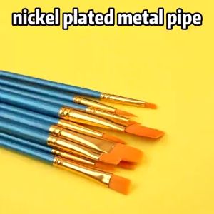 10 pcs Paint Brushes Set Childrens Art DIY Graffiti Oil Artist Round Pointed Tip Nylon Supplies