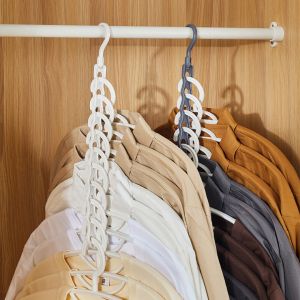 Space-Saving Rotating Multi-Layer Hanger Organizer 10 Slots Closet Storage Rack for Wardrobe Balcony Drying & Clothes Hanging