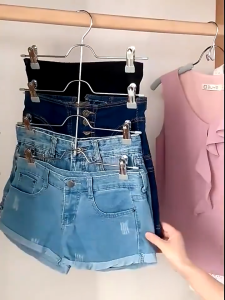 【SG Seller】Lab Cosi Clips Skirt hanger Pants Hangers with Adjustable Clips Multifunctional Clothes Hanger Belt Rotation Hanger Bag Hanger Sock Hanger Laundry Rack Bra Hanger Hanging Hook Metal Hangers Wardrobe Organiser Organization