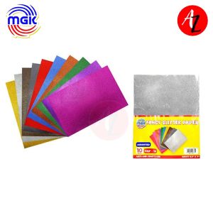 MGK MGP-10 Fancy Glitter Paper Letter Size Assorted Color 10 pieces
