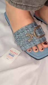 Sandal Teplek Wanita Terbaru Motif Kain Empuk Model Trendy Kekinian Sendal Busa Platform Belova