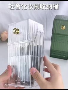 OHHDEER Makeup Brush Organizer Light Luxury Dustproof Storage Box Cosmetic Brush Plastic Holder Tube