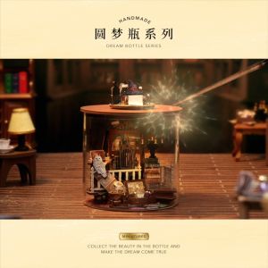 Emerie Yara DIY Miniature Dollhouse Kit - Magic House - w/ LED Lights and Dust Cover - Hobby | Craft | Gifts