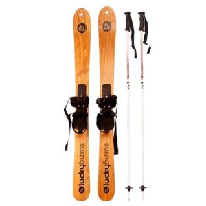 MENGBIZHEN | Wooden Skis Entertainment Snow Sled Board