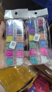 12Grids 3D Colorful Flower Petals Nail Charms Pearls Caviar Beads+Blossom Nail Art Decorations DIY Spring Manicure Accessories 2