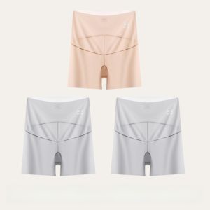 MiiOW | Quần an toàn cho phụ nữ mang thai Ice Silk cạp cao mùa hè mỏng kiểu dáng quần đùi cạp giữa quần lót liền mạch