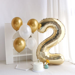 40inch platinum birthday digital balloon table floating decoration balloon set birthday party decoration props