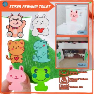 2 Pcs Stiker Tempel Dinding Pewangi Toilet Pengharum Ruangan Motif Kartun Lucu Menghilangkan Bau Toilet Tahan Air